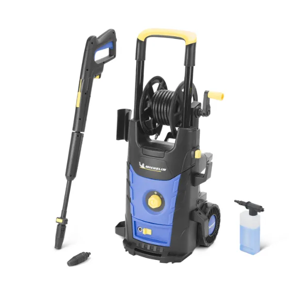 Front view of Michelin MPX19EH 140B 1900W high pressure washer with accessories