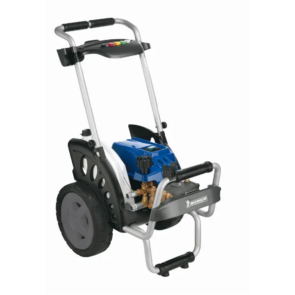 Side view of Michelin MPX230HDR 230B 10HP electric pressure washer with robust frame and large wheels