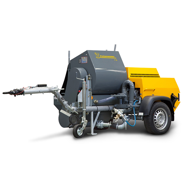Front view of the Putzmeister P13 wet shotcrete machine, designed for spraying, pumping and mixing on site
