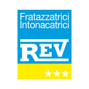 Fratasadoras REV logo oficial de la marca italiana especializada en máquinas de yeso y mortero